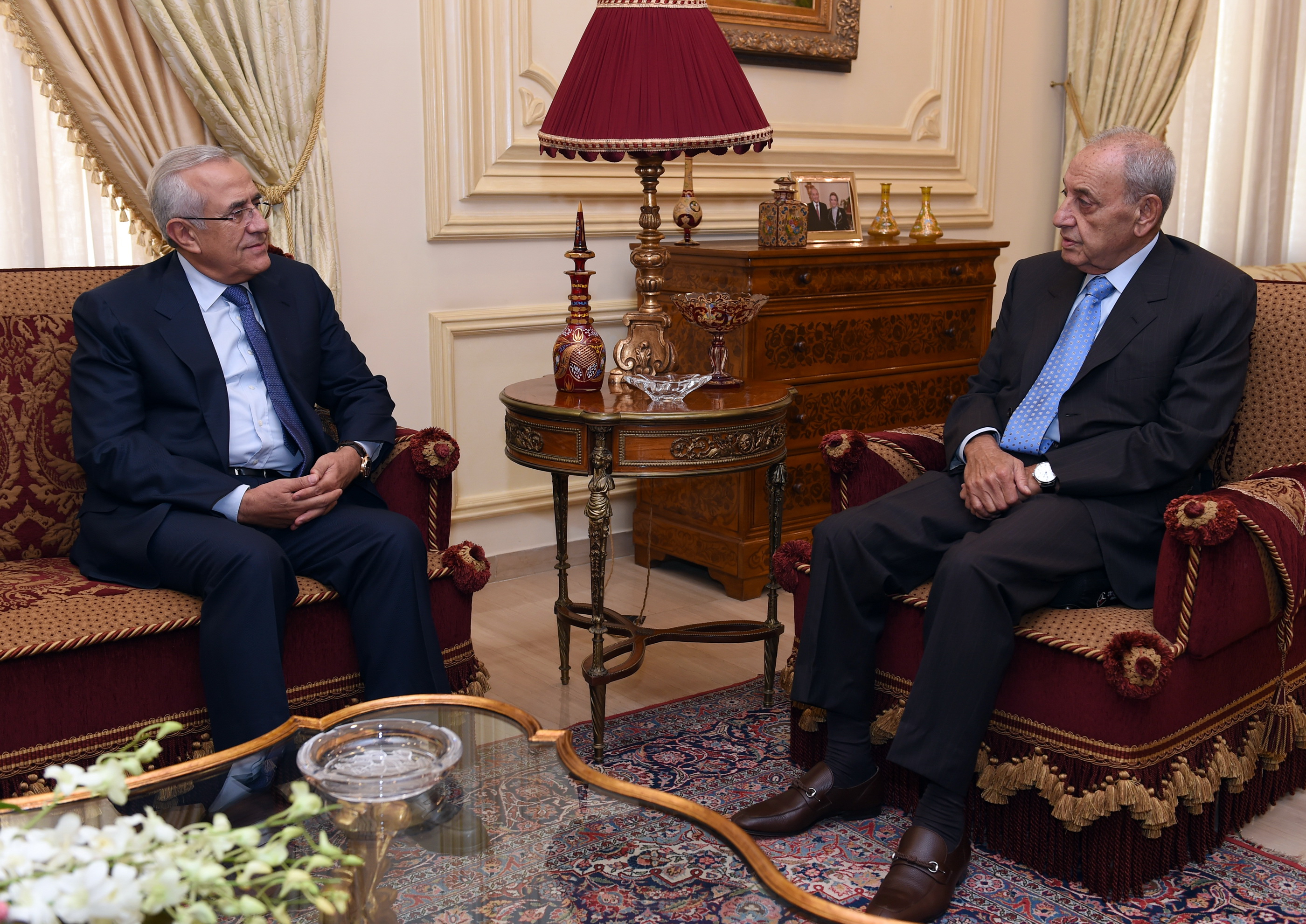 president sleiman meets berri